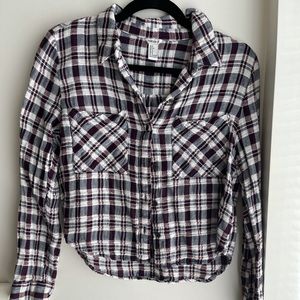 F21 CROPPED FLANNEL